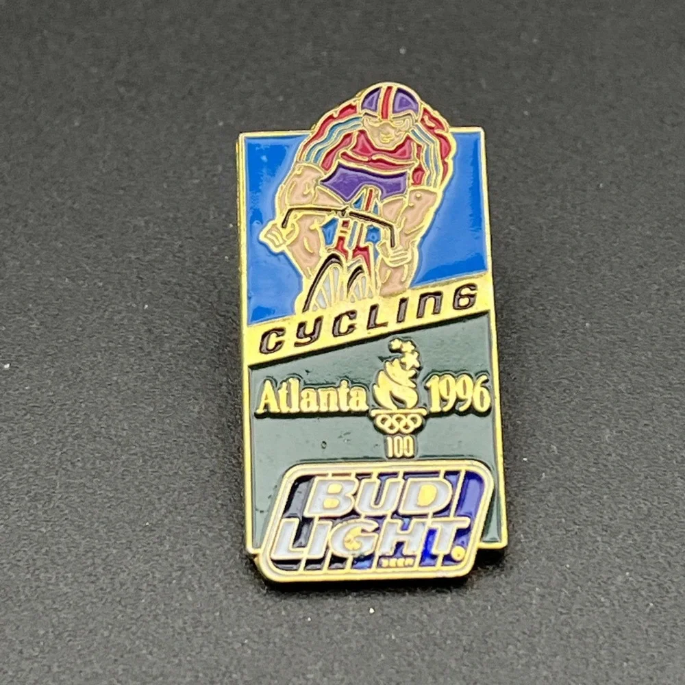 1996 Atlanta Olympics Cycling Event Bud Light Beer Sponsor Lapel Hat Pin